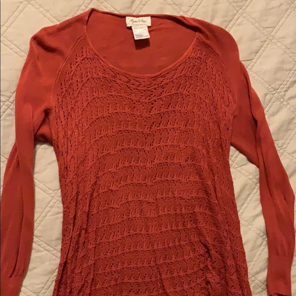 Grace & Lace Flip Sweater Rust